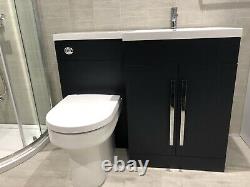 L-Shape Lili Bathroom Furniture Indigo Blue Complete With D-Shape Wc And Tap