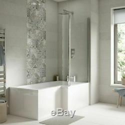 L Shape Right Hand Complete Bathroom Suite Toilet Vanity Unit Basin Bath Tap Set