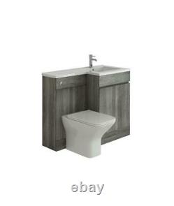 VeeBath Linx 1400mm Bathroom Vanity Unit Cabinet Combination Set with Storage and WC Toilet Unit Pan and Cistern 