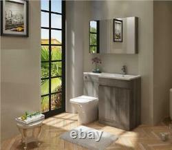 VeeBath Linx 1550mm Bathroom Vanity Unit Cabinet Combination Set with Storage and WC Toilet Unit Pan and Cistern 