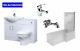 L Shaped Bath Suite Complete Set inc Vanity Basin & WC Units, Taps & Wastes