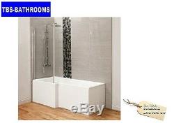 L Shaped Bath Suite Complete Set inc Vanity Basin & WC Units, Taps & Wastes