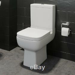 L Shaped Complete Bathroom Suite Close Coupled Toilet Vanity Unit Bath Taps Set