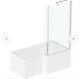 L Shaped Shower Bath Right Hand & Glass Shower Screen &. Panel & Taps