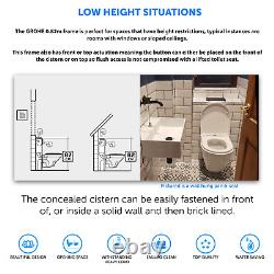 Matt Black Rimless Wall Hung Toilet & GROHE 0.82m Low Height WC Cistern Frame