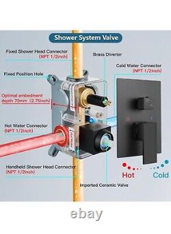 Midanya Rain Shower System Matte Black 8 Shower Faucet Set w Hand Sprayer (YY6)