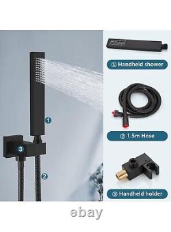 Midanya Rain Shower System Shower Faucet Set 10 Matte Black w Hand Sprayer YY1