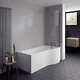 Misirlou 1700 P Shape Showerbath Suite Complete with Taps, Wastes & Shower