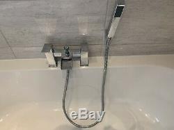 Modern Double-ended / D-shape Curved bath with Waterfall Shower Tap Complete