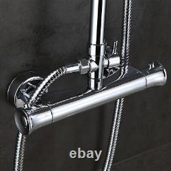 Newest Thermostatic Expose Adjust Shower Mixer Bathroom Twin Head Square Bar Set