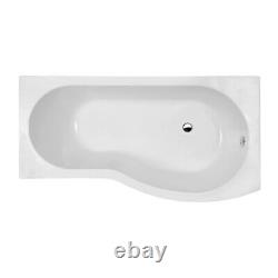 Nuie Ava Complete Bathroom Suite with B-Shaped Shower Bath 1700mm Right Handed