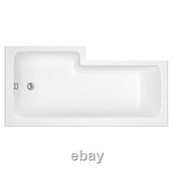 Nuie Ava Complete Bathroom Suite with L-Shaped Shower Bath 1700mm Right Handed