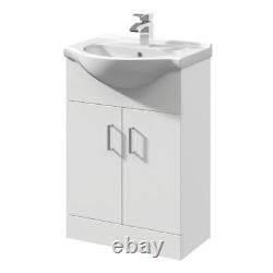 Nuie Ava Complete Furniture Suite Vanity Unit and B-Shaped Shower Bath 1700mm LH