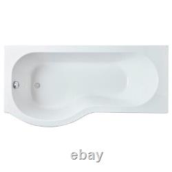 Nuie Eden Complete Furniture Bathroom Suite P-Shaped Shower Bath 1700mm LH