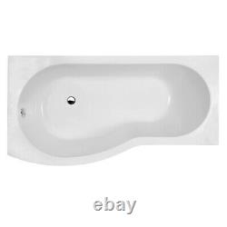 Nuie Freya Complete Bathroom Suite B-Shaped Shower Bath 1700mm LH