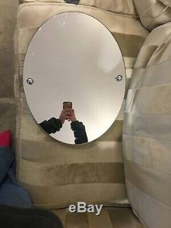 Oval Shaped Bathroom Mirror 50cm X 40cm Complete With Fittings