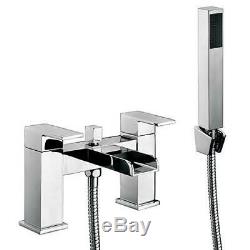 P Shape Bath 1500 Complete Bathroom Suite + Vanity Unit + Concealed WC + WF Tap
