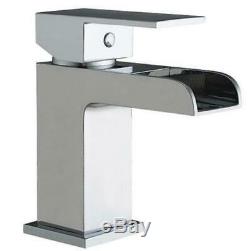 P Shape Bath 1700 Complete Bathroom Suite + Vanity Unit + Concealed WC + WF Tap