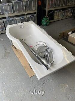 P Shape Bath Shower 1680mm complete with taps shower waste