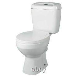 P Shape Right Hand Complete Bathroom Suite Toilet Basin & Ped Basin Bath Tap Set