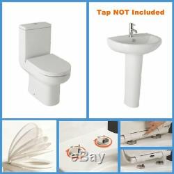 P Shaped Bathroom Suite 1700 Bath BTW Toilet WC Basin Taps & Shower Complete