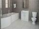 P Shaped Bathroom Suite Complete Set, Vanity, Close Coupled Toilet & Taps etc