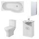 Premier Ava Complete Furniture Suite with Vanity Unit and B-Shaped Shower Bath 1