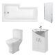 Premier Ava Complete Furniture Suite with Vanity Unit and L-Shaped Shower Bath 1