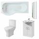 Premier Ava Complete Furniture Suite with Vanity Unit and P-Shaped Shower Bath 1
