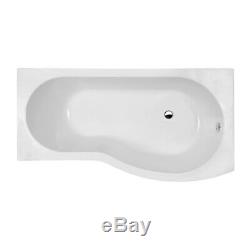 Premier Eden Complete Furniture Bathroom Suite with B-Shaped Shower Bath 1700mm