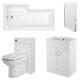 Premier Eden Complete Furniture Bathroom Suite with L-Shaped Shower Bath 1700mm