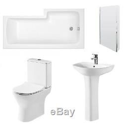 Premier Freya Complete Bathroom Suite with L-Shaped Shower Bath 1700mm Left Ha