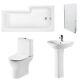Premier Freya Complete Bathroom Suite with L-Shaped Shower Bath 1700mm Left Ha
