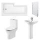 Premier Freya Complete Bathroom Suite with L-Shaped Shower Bath 1700mm Right H