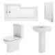 Premier Lawton Complete Bathroom Suite with L-Shaped Shower Bath 1700mm Right