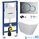 RAK Rimless Wall Hung Toilet Pan & GEBERIT 1.12m Concealed Cistern Frame WC Unit