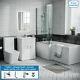 RH L Shaped Shower Bath Toilet Vanity Unit Complete Bathroom Suite Desner