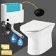 RIMLESS Back To Wall Toilet WC Soft Close Pan BTW Concealed Cistern Black Button