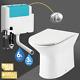 Rimless Back To Wall BTW Toilet WC Pan Soft Close Seat Concealed Cistern Button