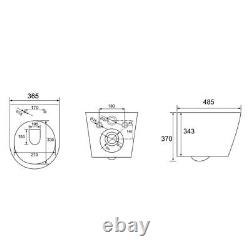Rimless ECO Wall Hung Toilet Pan, Seat & 1.12m Concealed WC Cistern Frame Unit