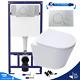 Rimless Wall Hung Toilet & 1.12m Concealed WC Cistern Frame Matt Chrome Plate