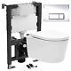 Rimless Wall Hung Toilet D Shape & 0.82m 1.0m Low Height Cistern WC Frame