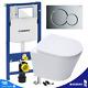 Rimless Wall Hung Toilet & GEBERIT Duofix 1.12m WC Concealed Cistern Frame Unit
