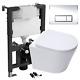 Rimless Wall Hung Toilet with 0.82m 1.0m Low Height Concealed Cistern WC Frame