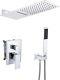 Shower System with Waterfall Shower Head Shower Faucets Sets Complete Pressure