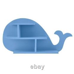 Whale Wall Shelf For Kids and Nursery Décor Wood In Blue