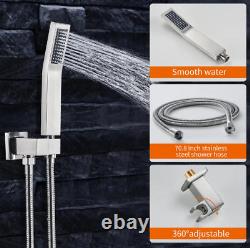 Zalerock Rain 1-Spray Square 10 in. Shower System Shower Head with Handheld