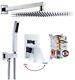 Zalerock Rainfall 1-Spray Square 12 in. Shower System Shower Head with Handheld